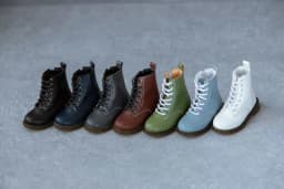 BJD Doll Shoes 1/3 Handsome Soft-soled Round Toe High-top Multi-color Black Blue Green Leather Ankle Boots Gift Doll Accessories