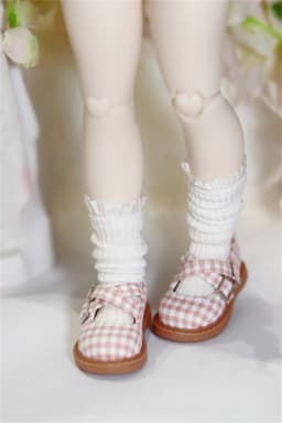 BJD Shoes 1/6, XIONGMEI, 1/4 Checkered Soft Soles Shoes BJD Accessories