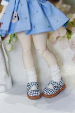 BJD Shoes 1/6, XIONGMEI, 1/4 Checkered Soft Soles Shoes BJD Accessories