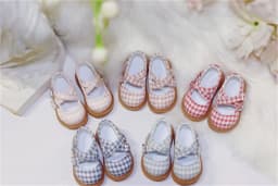 BJD Shoes 1/6, XIONGMEI, 1/4 Checkered Soft Soles Shoes BJD Accessories
