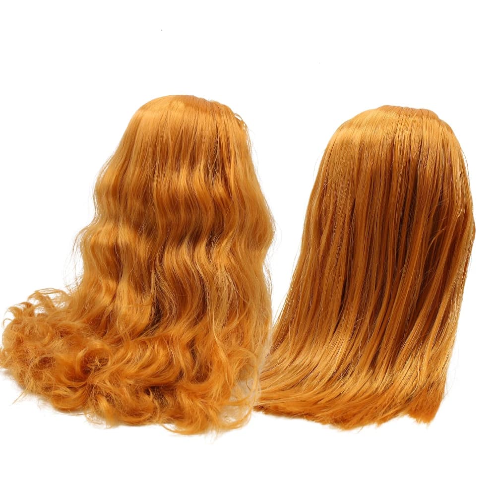DBS blyth doll icy RBL scalp wigs orange hair straight hair short hair DIY anime wig for custom doll