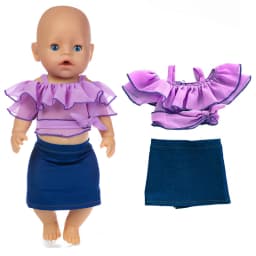 Reborn Baby Doll Winter Coat Pink Skirt 18 Inch Girl Dolls Clothes Jacket Children Xmas Gift Toys Wears