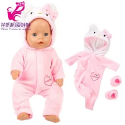 Doll Winter Clothes Fits for 17 Inch Baby Doll Kitty Outfit Set for 40cm Reborn Baby Doll Coat Hoodie Suit for Toy Wear