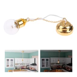 Kid’s Realistic Dollhouse Furniture Chandelier Light Preschool Pretend Play Sand Table Toy Scaled Model LED Ceiling Lamp