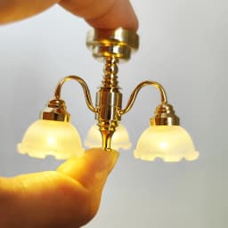 Kid’s Realistic Dollhouse Furniture Chandelier Light Preschool Pretend Play Sand Table Toy Scaled Model LED Ceiling Lamp