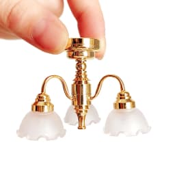 Kid’s Realistic Dollhouse Furniture Chandelier Light Preschool Pretend Play Sand Table Toy Scaled Model LED Ceiling Lamp
