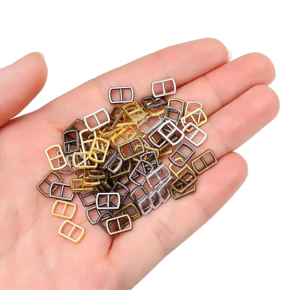 20pcs Newest 4.5mm Mini Ultra-small Metal Tri-glide Belt Buckle Doll Bags Buckles Doll Clothes Buttons Shoes Sewing Accessories