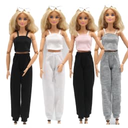 New 30cm 1/6 Doll Suspender Top and Sweatpants Set Daily Wear Accessories Clothes for Barbies Doll