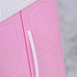 Three-door Pink Modern Wardrobe for Dolls Furniture Clothes Accessories Toys