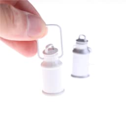 1:12 Dollhouse Miniature Milk Jars Barrel With Lids Kitchen Milk Can Bucket