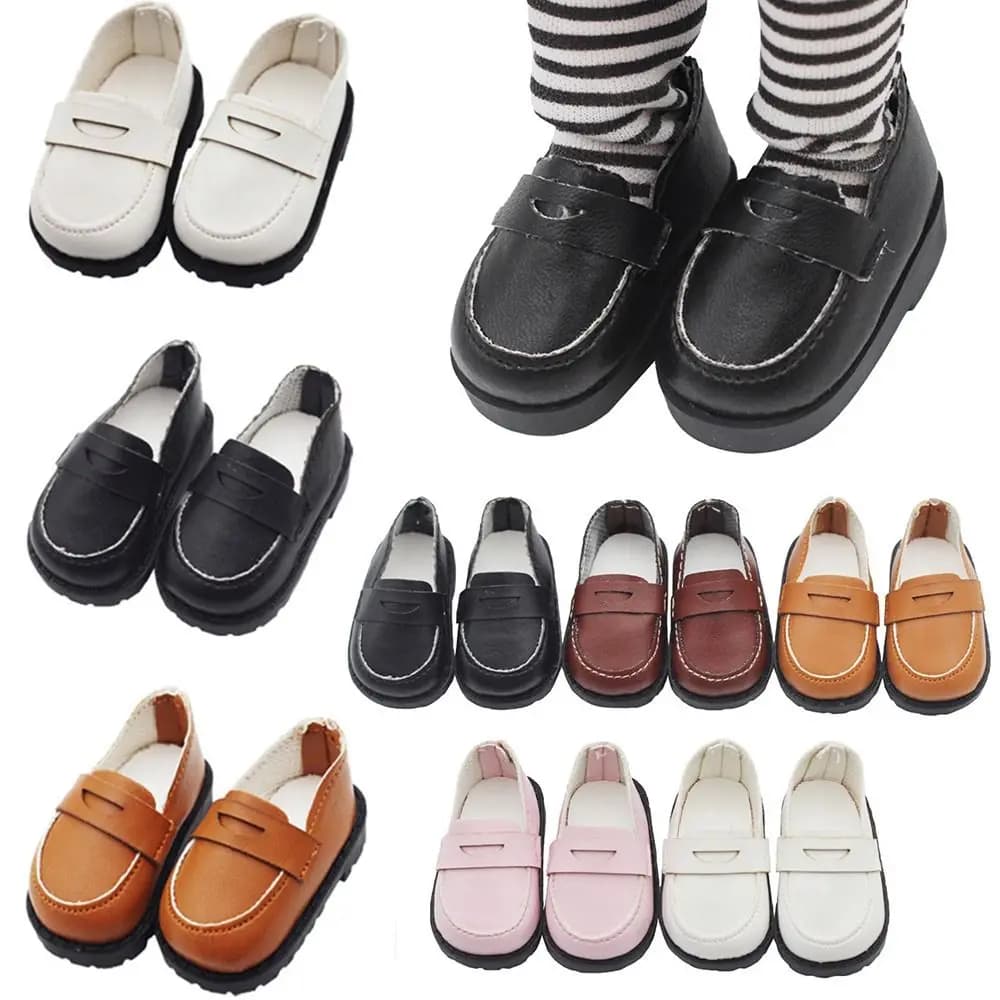 5.5*2.6cm Doll Leather Shoes Clothes Accessories For 20cm Cotton Dolls for EXO Idol Doll Casual Wear Shoes Fashion DIY Doll Toys