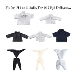 Ob11 Doll Clothes White Shirt Casual Wear T-shirt Tops Leggings For 1/12Bjd Dolls Accessories Obitsu11 Clothes Kids Toys