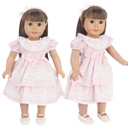 Pink Color Princess Doll Dress for American 18 Inch Girl Dolls, Lace Skirt and Hairband, Cute, 43cm Baby, Newborn, OG Girls Doll