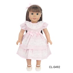 Pink Color Princess Doll Dress for American 18 Inch Girl Dolls, Lace Skirt and Hairband, Cute, 43cm Baby, Newborn, OG Girls Doll