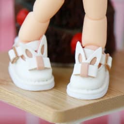 Ob11 Dolls Bunny Shoes Accessories Cute Rabbit Pink White Doll Shoes With Rabbit Ear For Ob11,Obitsu 11,Molly, Gsc,1/12 Bjd Doll