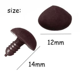 10pcs/bag 12*14mm Hot Craft DIY Tool Safety Plastic Triangle Nose Velvet Bear Buttons Dolls Accessories