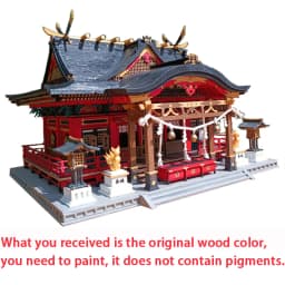 DIY Wooden Doll Houses Itsukushima Shinto Shrine Japanese Construction Miniature Building Kits with Furniture Dollhouse Gifts