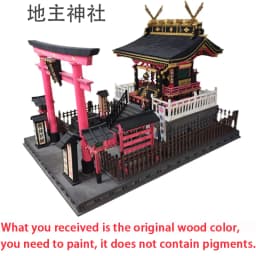DIY Wooden Doll Houses Itsukushima Shinto Shrine Japanese Construction Miniature Building Kits with Furniture Dollhouse Gifts