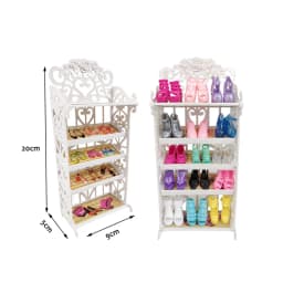 73pcs Set Doll Accessories Playsets Include Wardrobe Shoes Rack Evening Dress Fashion Top and Pants Necklace Christmas Gift