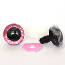 20pcs 9/12/14/16/18/20/25/30/35/40mm clear trapezoid plastic safety toy eyes + glitter Nonwovens -Can choose size and color