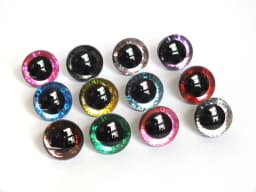 20pcs 9/12/14/16/18/20/25/30/35/40mm clear trapezoid plastic safety toy eyes + glitter Nonwovens -Can choose size and color
