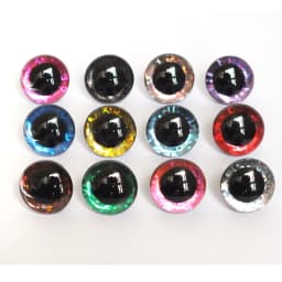 20pcs 9/12/14/16/18/20/25/30/35/40mm clear trapezoid plastic safety toy eyes + glitter Nonwovens -Can choose size and color