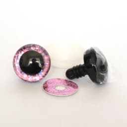 20pcs 9/12/14/16/18/20/25/30/35/40mm clear trapezoid plastic safety toy eyes + glitter Nonwovens -Can choose size and color