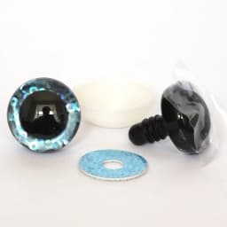 20pcs 9/12/14/16/18/20/25/30/35/40mm clear trapezoid plastic safety toy eyes + glitter Nonwovens -Can choose size and color