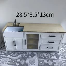 Mini Kitchen 1:6 Bjd Doll House Furniture Blythe Miniature Sink Cabinet Locker Material Table New Diy Miniature Dollhouse