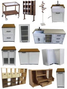 Mini Kitchen 1:6 Bjd Doll House Furniture Blythe Miniature Sink Cabinet Locker Material Table New Diy Miniature Dollhouse