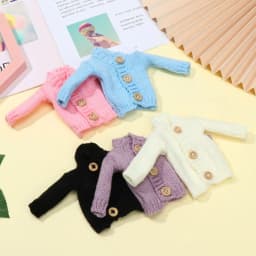 Doll Handmade Mini Knitted Sweater Coat 28cm-30cm Doll Accessories Winter Tops Casual Wear Clothes for 1/6 Dolls DIY Gift Toys