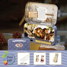 CUTEBEE Japanese Box Theatre Diy Dollhouse Kit Furniture Miniature Doll House Lighting Toys For Children Couple Birthday Gift