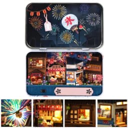 CUTEBEE Japanese Box Theatre Diy Dollhouse Kit Furniture Miniature Doll House Lighting Toys For Children Couple Birthday Gift