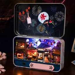 CUTEBEE Japanese Box Theatre Diy Dollhouse Kit Furniture Miniature Doll House Lighting Toys For Children Couple Birthday Gift