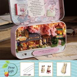 CUTEBEE Japanese Box Theatre Diy Dollhouse Kit Furniture Miniature Doll House Lighting Toys For Children Couple Birthday Gift