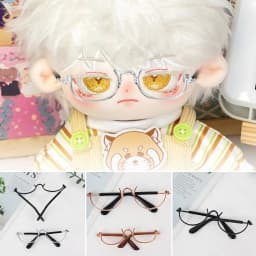 1pc Miniature Cool Eyewear For Plush Stuffed Doll Accessories Lensless Retro Metal Round Half Frame Glasses 6cm 8cm