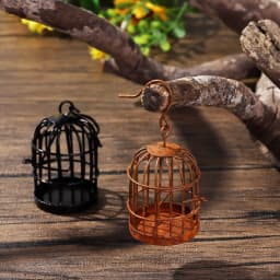 1:6 1:12 Micro Landscape Dollhouse Miniature Furniture Metal Bird Cage For Dollhouse Decor Dollhouse Birdcage Home Decoration