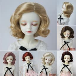 JD338 4-5' 5-6' 6-7' 7-8' 8-9' 9-10' Retro Monroe Wave Synthetic Mohair Doll Wigs 1/8 1/6 1/4 1/3 MSD SD DOD Blythes BJD Hair