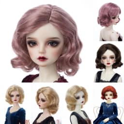 JD338 4-5' 5-6' 6-7' 7-8' 8-9' 9-10' Retro Monroe Wave Synthetic Mohair Doll Wigs 1/8 1/6 1/4 1/3 MSD SD DOD Blythes BJD Hair