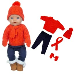 2023 New Christmas Sweater Set Fit For 43cm Baby Doll 17 Inch Reborn Baby Doll Clothes, Shoes are not included