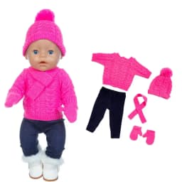 2023 New Christmas Sweater Set Fit For 43cm Baby Doll 17 Inch Reborn Baby Doll Clothes, Shoes are not included