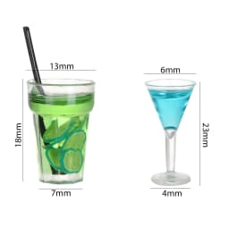 Mini Fruit Tea Cocktail Doll DIY Resin Scene Model Miniature Food Play Set Toy Doll Decoration DollHouse Accessories