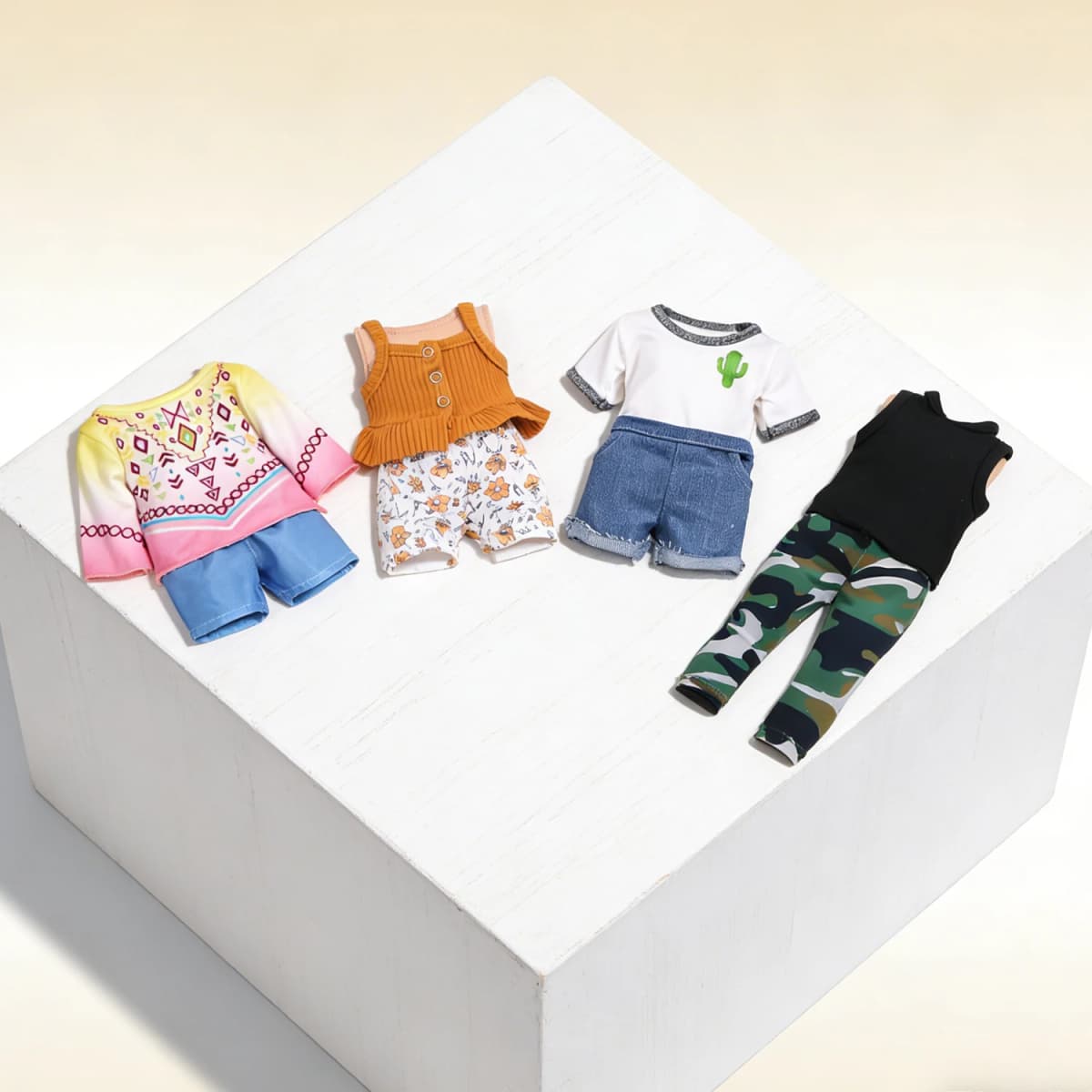 18-inch American Doll Clothes Set Disruptive Pattern Series Cactus Symble Weave Knit Fit 43 cm New Reborn Baby Dolls 1/3 Bjd Toy
