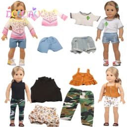 18-inch American Doll Clothes Set Disruptive Pattern Series Cactus Symble Weave Knit Fit 43 cm New Reborn Baby Dolls 1/3 Bjd Toy