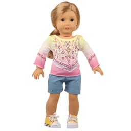 18-inch American Doll Clothes Set Disruptive Pattern Series Cactus Symble Weave Knit Fit 43 cm New Reborn Baby Dolls 1/3 Bjd Toy