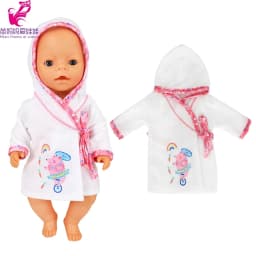 Baby Doll Rompers Slippers for 18 Inch Girl Doll Clothes Unicorn Pajama Set for Toys Doll Wear