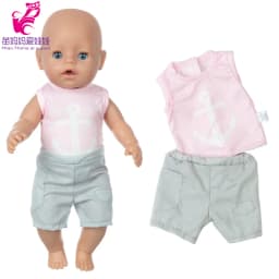 Baby Doll Rompers Slippers for 18 Inch Girl Doll Clothes Unicorn Pajama Set for Toys Doll Wear