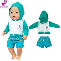 Baby Doll Rompers Slippers for 18 Inch Girl Doll Clothes Unicorn Pajama Set for Toys Doll Wear