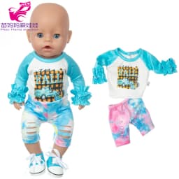 Baby Doll Rompers Slippers for 18 Inch Girl Doll Clothes Unicorn Pajama Set for Toys Doll Wear