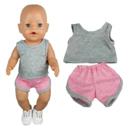 Baby Doll Rompers Slippers for 18 Inch Girl Doll Clothes Unicorn Pajama Set for Toys Doll Wear
